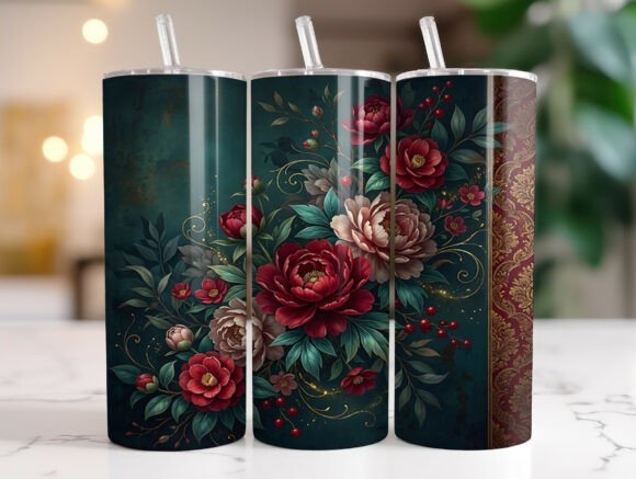 Dark Peony Floral Garden Tumbler Wrap Review