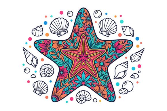 Floral Starfish Shell Beach Design Review