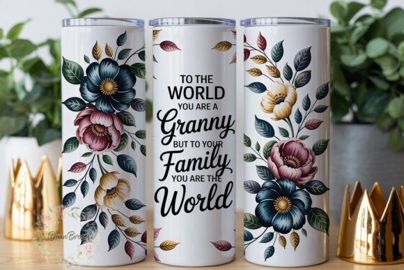 Granny Floral Blue Pink Gold Tumbler Review