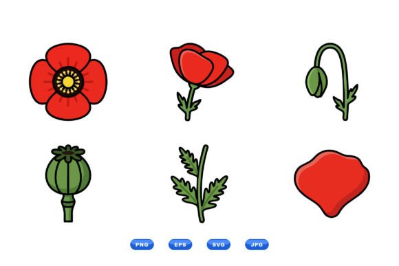 Red Poppy Clipart Collection