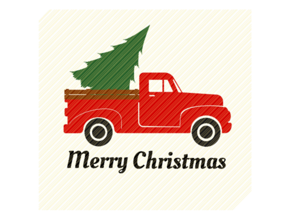 Red Vintage Truck with Christmas Tree Review