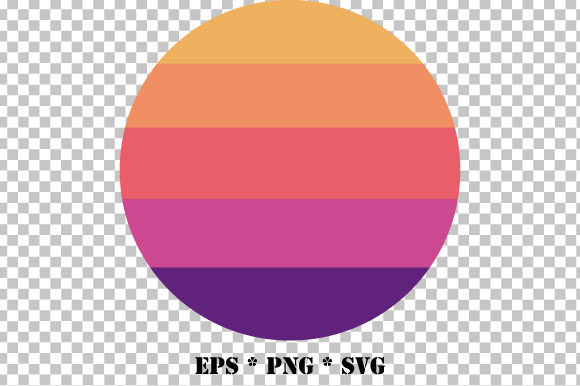 Retro Circle Stripes Sunset Vector SVG Review
