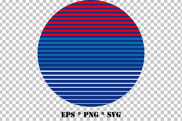 Retro Circle Stripes Sunset Vector USA Review