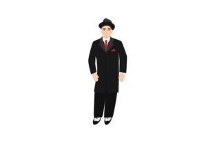 Vintage Retro Illustration of 1940s Gangster